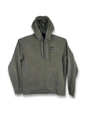 Mens Under Armour Olive Green Hoodie Sweatshirt Fleece Pullover Gym Size L
